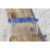 Genuine Cobalt and Cornflower Blue Sea Glass Hair Comb