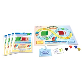NewPath Learning 23-6923 Place Value Learning Center Game (Grades 1-2) - Game Board, 30 Illustrated Game Cards and Four 4-Panel, Laminated “Write-On/Wipe-Off” Learning Guides