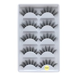 Wispy Lashes False Eyelashes Natural Look Short Fluffy Faux Mink Eyelashes Wispies Ripple Strip Lashes Pack, 5 Pairs (F820-9-14mm)