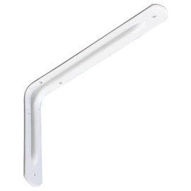 Tsukakoshi Seisakusho Angle Bracket, Shelf Bracket, L-Shaped Metal Fittings, 7.1 x 47.2 inches (180 x 120 mm), Load Capacity 44.1 lbs (20 kg), Hole Diameter: Approx. 0.2 inches (4 mm), White, 1 Piece