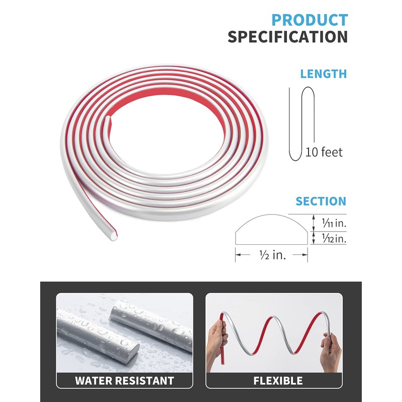 Art3d 10 Ft Peel and Stick Trim for Backsplash Tile