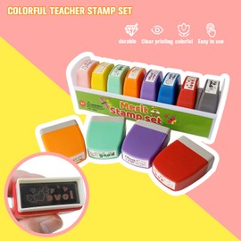 Powerful 8 Pcs Teacher Stamps Self Inking Stamps for Classroom Grading Motivation and Homework Review