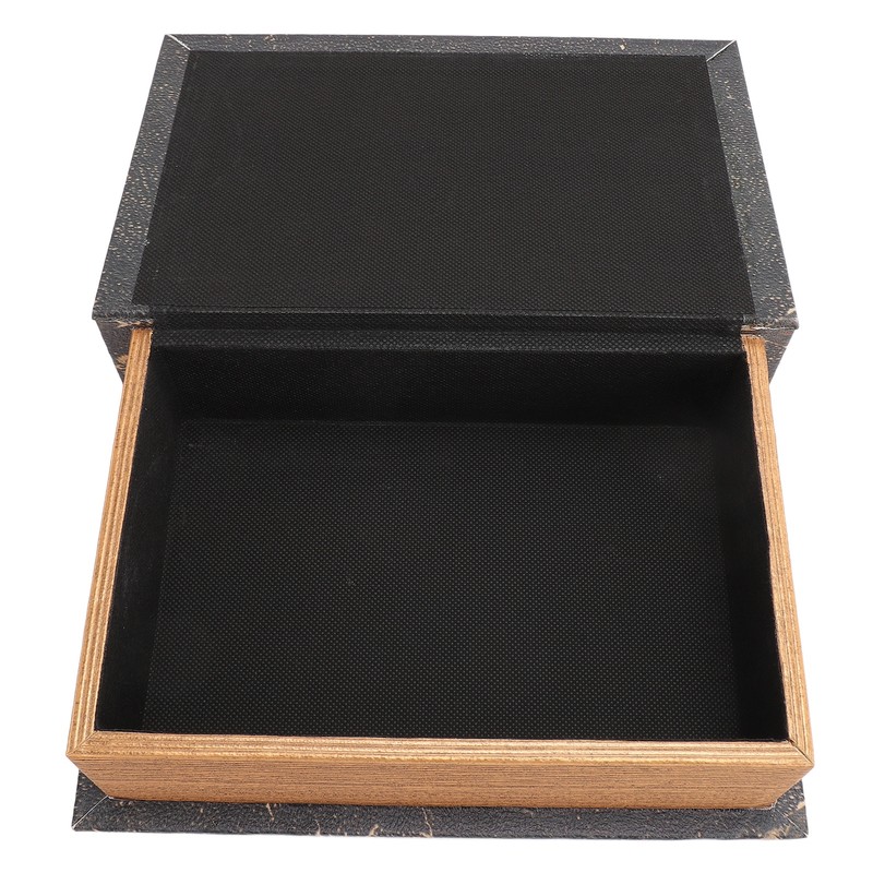 Book Shape Storage Box Large Capacity Wooden European Style Decorative