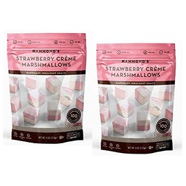 Hammond’s Candies Gourmet Marshmallows – Strawberry Creme | Great for Snacking, Hot Chocolate, S’mores, Baking | Gluten-Free, Kosher, Handcrafted in the USA | 2 Pack