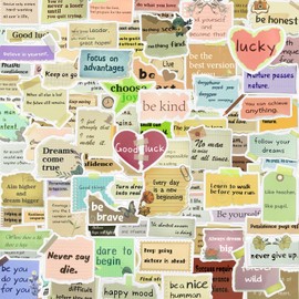 100 PCS Inspirational Stickers, Waterproof Motivational Stickers, Positives Scrapbook Stickers for Laptop, Phone, Water Bottles, Skateboard