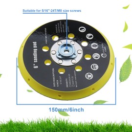 EMSea 6 Inch Sander Backing Pad Sander Base 150mm 17 Holes Sander Replacement Pad Compatible With RO1 ES150 ET2 BO6030 BO6040 For Polishing Grinding