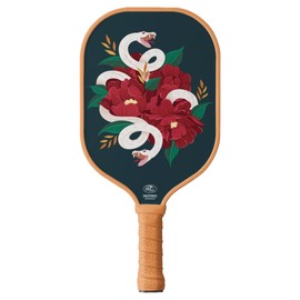 TigerTail Sports Snake Flower Colorful Design Pickleball Paddle, USA Pickleball Approved, Tan Trim