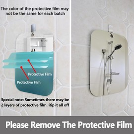 JKNEIWA 2 Pack Shower Mirror for Shaving, Larger 10.7x8 In Mirror for Wall Hanging Kids Safety, Frameless Portable Travel Camping Mirrors, Unbreakable Handheld Locker Shave Mirror, Makeup Plastic, NOT Fogless