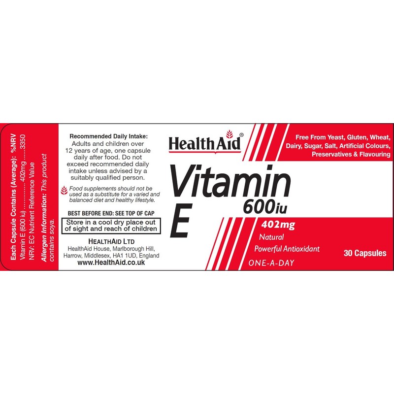 HealthAid Vitamin E 600iu - 30 Capsules