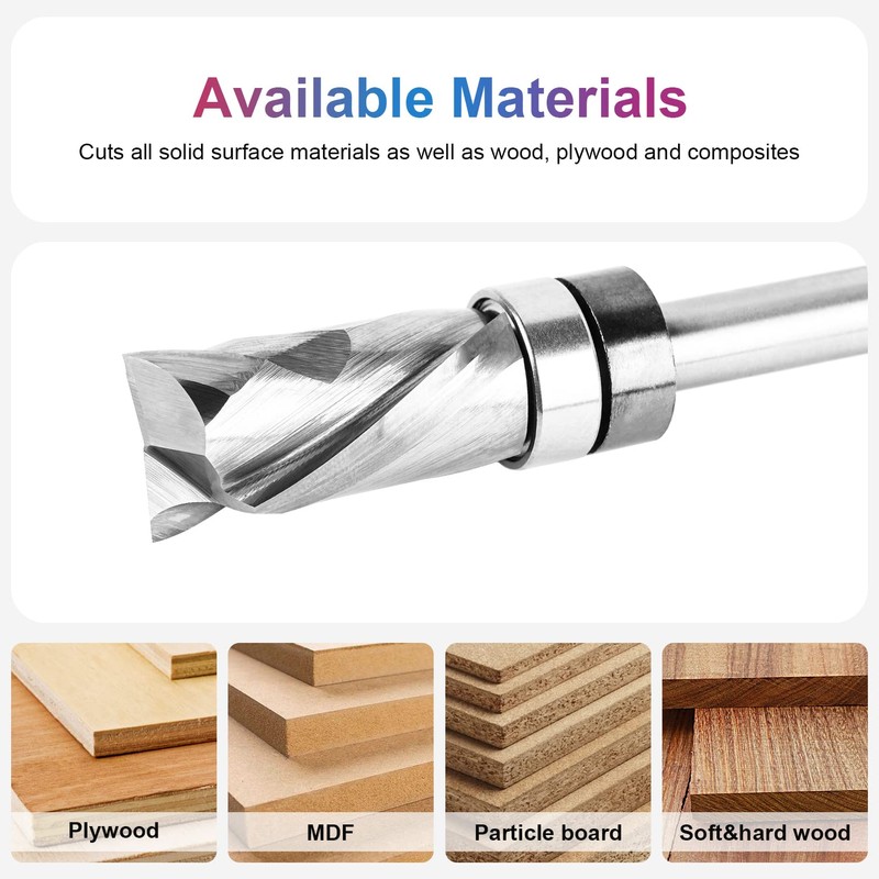 SpeTool Top Bearing Compression Flush Trim Router Bit 1/4" Shank