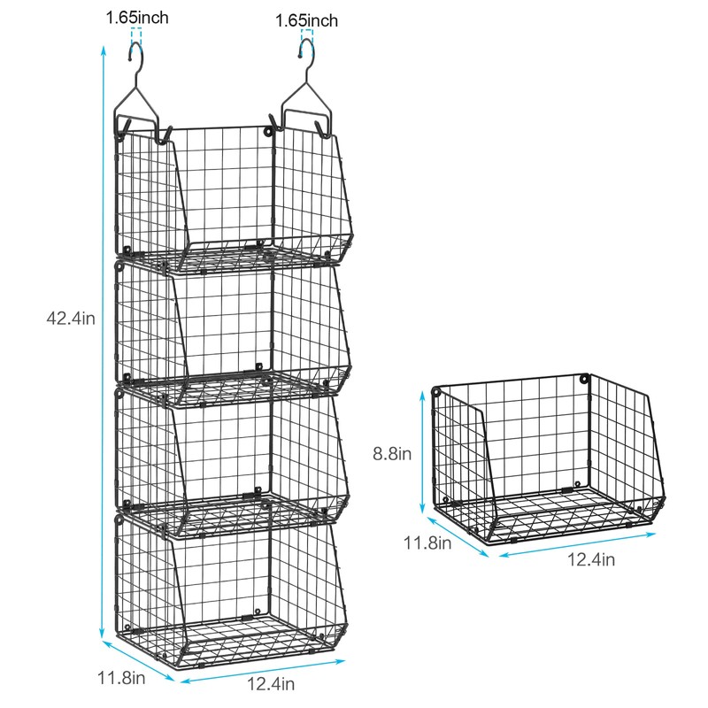 4 Tier Closet Hanging Organizer, Closet Organizers and Storage with