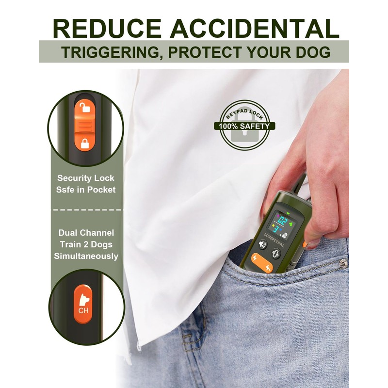 Dog Training Collar with Remote Control, 3500FT Dog Shock Collar