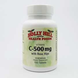 Holly Hill Health Foods, C-500 MG with Rose Hips, 100 Vegetarian Tablets