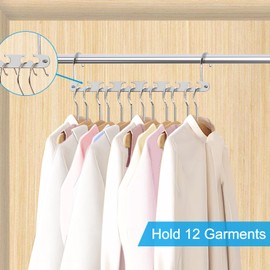 Daily Treasures Magic Metal Hangers Space Saving with 10 Hanger Connecting Hooks for Closet, Wardrobe, Clothes, Magic Hangers, Coats, Pack of 5