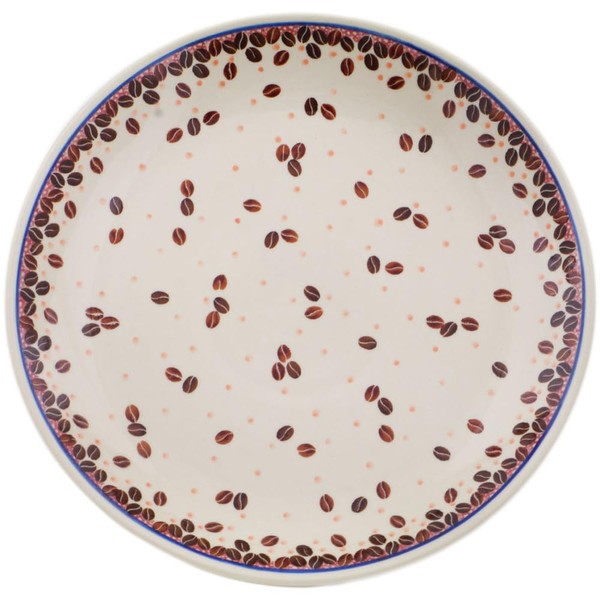 Authentic Polish Pottery Dinner Plate in Java Jive Design Handmade
