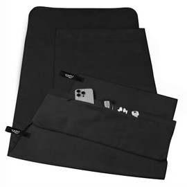 Pameil Fitness Towel Set of 2 with Zip Bag, Sports Towel, 120 x 50 cm + 80 x 40 cm, Microfibre Towel as Lightweight, Compact Beach Towel, Bath Towel, Travel Towel, Gym Towel