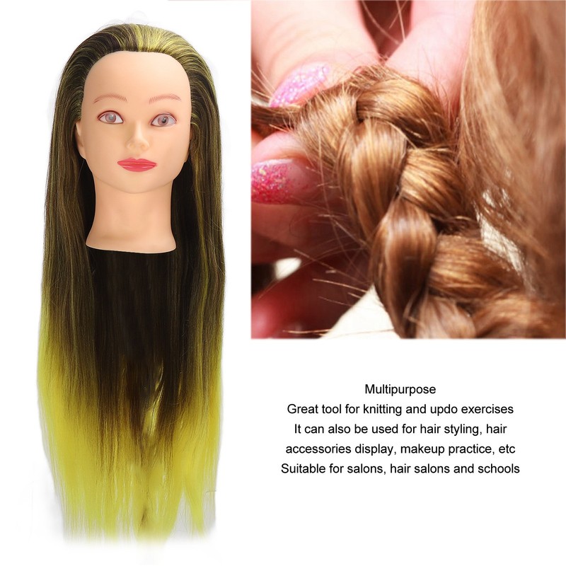 Hair Mannequin Head Simulation Ink Yellow Colour Mixture Gradient Hair