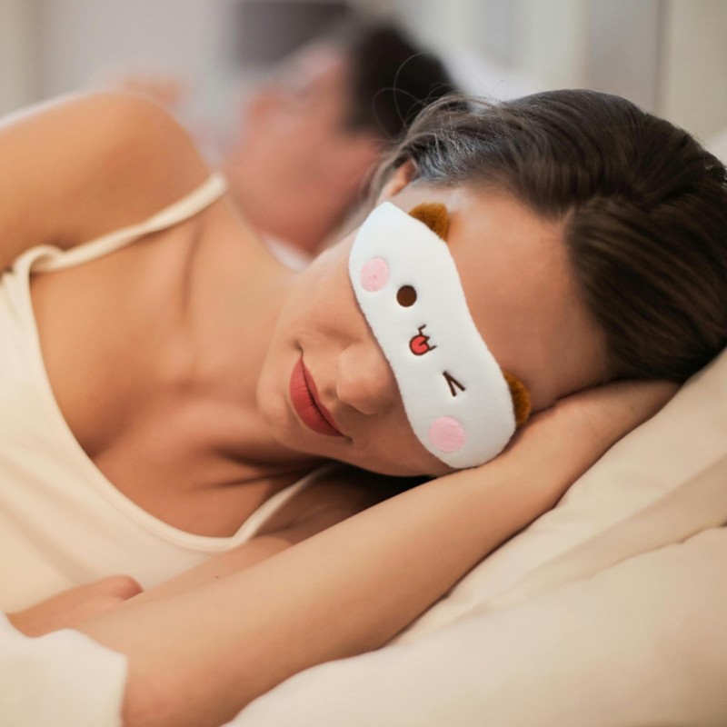 2Pack Cute Bear Sleeping Mask Soft Plush Eye Cover Eyeshade