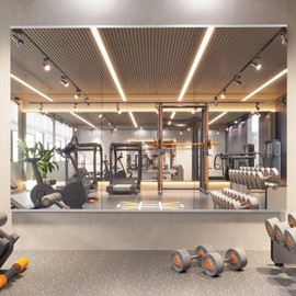 pertetey 3Pack 56X16 Inch Home Gym Mirror, Wall Mounted Large Frameless Tempered Glass Mirror, Idea for Gym, Yoga, Bedroom, Dance Studio, Living Room