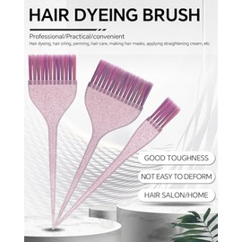 3 Pack Hair Color Brush Set - Professional Hair Dye Brush for Stylist, for Highlighting, Tint and Coloring Sections - Women Men Salon Use Home DIY Dye