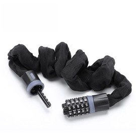 Vllcsla Bike Lock Heavy Duty 1.5M/1.2M/0.9M/0.6M, 5-Digits Codes Resettable, High Security Bike Chain Lock Without Keys, Anti-Theft, Cycling Chain Locks with Dust Cover, for Bike, Cycle, Moto, e-Bike