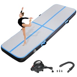 KIKILIVE Inflatable Air Gymnastics Tumbling Mat 10ft, Air Tumble Track Mat 4 inches Thickness with Electric Air Pump for Home Use/Training/Cheerleading/Yoga/Water/Beach/Park