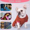 TONY HOBY Dog Pajamas, Puppy Pajamas Jumpsuit with Knit Stripe,