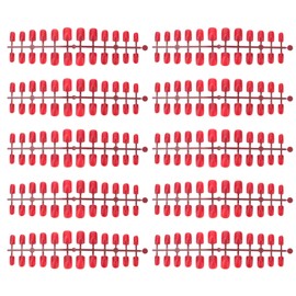 Lurrose 120pcs Red False Nail Tips Full Cover Short Fake Nail DIY Nail Art