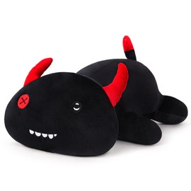 SNOWOLF Cute Cattle Plush Hug Pillow Stuffed Animals Toy, Kawaii Plush Toy Super Soft Cartoon Throw Pillow for Girls for Boys Brithday Gift (50 cm, Black)