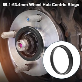TUCKBOLD 69.1mm to 63.4mm Car Wheel Hub Centric Rings Black Polycarbonate Wheels Center Shaft Shock Absorbing Hubrings 4 Pcs