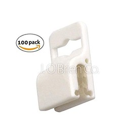 Badge Holder - Brady White Plastic ID Card Gripper for Lanyards | Grips Card Without Slotting | Perfect for Smart Cards - 100 Pieces (5710-3058)