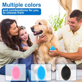 ROPO Dog Shampoo Brush, Dog Bath Brush & Dogs Shower, Dog Hand Brush for Grooming, Dog Scrubber for Bath, Dog Wash Brush (Black)