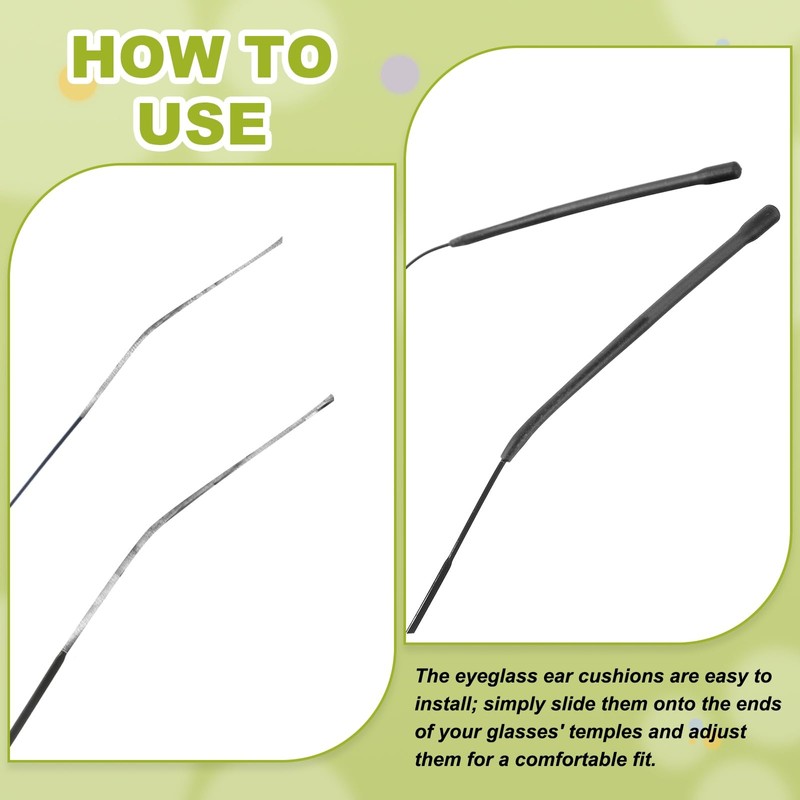 PATIKIL 4 Pairs Eye Glass Replacement Temples, Silicone Anti-Slip Eyeglass