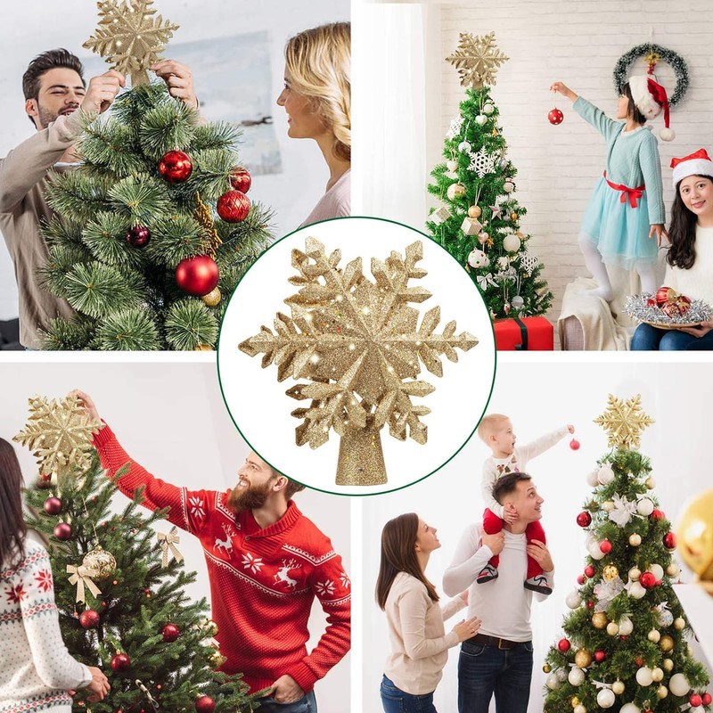 Christmas Tree Topper Xmas Tree Topper Lighted with LED Rotating