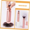 Baluue 2pcs Retractable Makeup Brush with Cover Portable Dual-ended Face