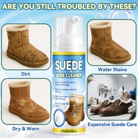 AstraVox 6.76 Oz Multipurpose Suede Shoe Cleaner Kit, Sneaker Cleaner with Brush and Towel, Suitable for Suede, Leather, Velvet, PU, Mesh, Fabric, Knit, Nubuck, Canvas, Rinse-Free and Gentle Cleaning