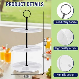 JAYOBGO Flavor Pods Holder for Ninja Thirsti Flavored Water Drops, Rotatable Holds 15 Pods Storage Rack for Ninja Thirsties Drink System, Acrylic Pods Organizer for Ninja Thirsty, White