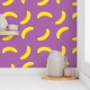 Removable Wallpaper 6ft x 2ft - Purple Banana Whimsical Fruit