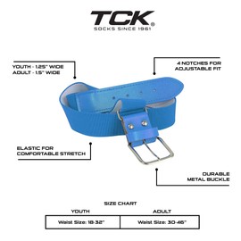 TCK Softball Baseball Belt (Adult, Columbia Blue)