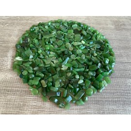 Wholesale Natural Semi Tumbled Nephrite Jade Gemstone Chips, Crushed Mini Crystals, Undrilled Crystal Chips (Nephrite Jade, 0.25 Pound)