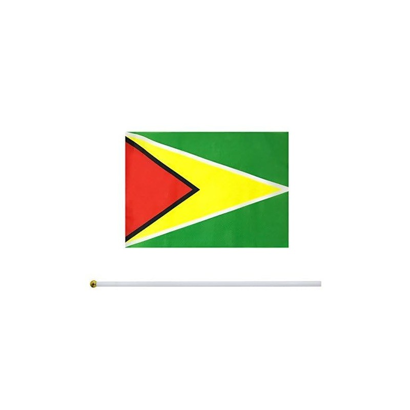 10 Pack Guyana Guyanese Flags on Stick 5x8 Inch,Patriotic Decorations,Classroom