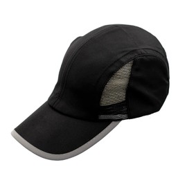 MACAR Gorra Deportiva Sport, de Secado rápido con reflejante, Ajustable con Velcro, Unisex. Ideal para Ejercicio, Runners, Bikers. Color Negro