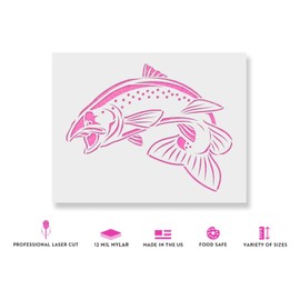Salmon Fish Stencil - Nautical Decorations,%KEYWORD, Ideal for Creating Underwater Scenes in Decor
