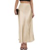 Women's Leopard Print Satin Maxi Skirt High Waisted Elastic Waistband