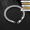 KRKC & CO Men's Curb Bracelet, Cuban Chain, 0.3 inch
