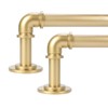 OLV 2 Pack Gold Industrial Curtain Rods for Windows 48