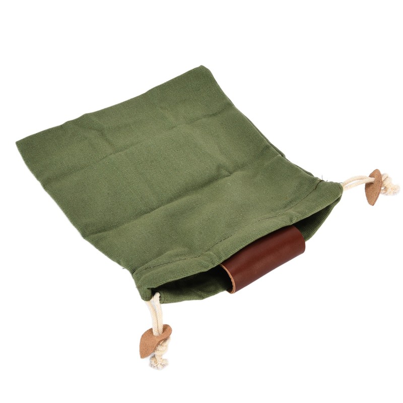 Leather Canvas Foraging Pouch Belt Fruit Picking Bag for Camping