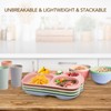 greenandlife 12 Inch (4PCS) Large Unbreakable Divided Plates for Kids