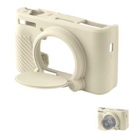 SX730 SX740 Kameratasche, Schlanke Silikon Kameratasche Weich Kamera-Schutzhülle Digitalkamera Tasche Kompatibel mit Canon PowerShot SX740 SX730 HS Kamera (Cremefarben)