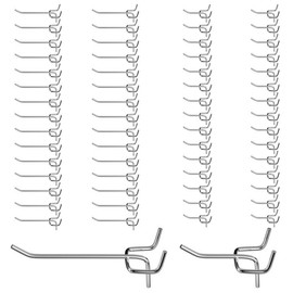 MeoZynxadril Perforated Wall Hooks, 30 Pieces 10 cm and 30 Pieces 5 cm Iron Pegboard Hooks, Perforated Wall Hooks, Tool Wall Pegboard Hooks, for Tool Holder Wall, DIY Stores, Workshop (Pack of 60)